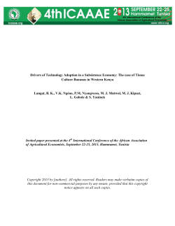 Drivers of Technology Adoption in a Subsistence Economy: The
