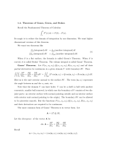 1.4. Theorems of Gauss, Green, and Stokes. Recall the