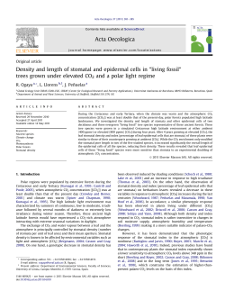 Density and length of stomatal and epidermal cells - CREAF