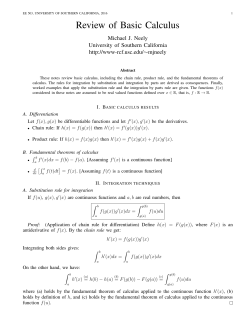 Review of Basic Calculus - University of Southern California