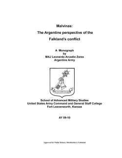 Malvinas: The Argentine perspective of the Falkland`s conflict