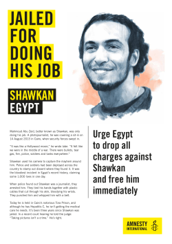 jailed for doing his job - AMNESTY SCHRIJFMARATHON