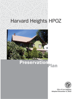 Harvard Heights HPOZ - Office of Historic Resources