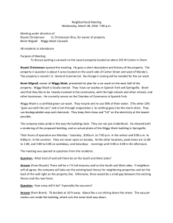 Neighborhood Meeting Wednesday, March 30, 2016 7