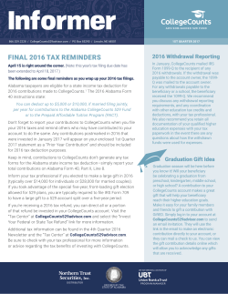 1st Quarter 2017 - CollegeCounts Advisor