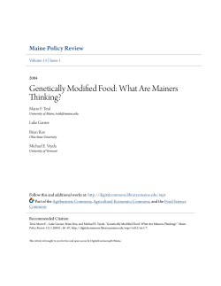 Genetically Modified Food: What Are Mainers Thinking?