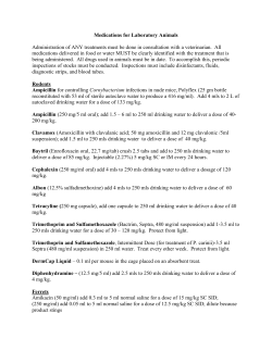 Medications for Laboratory Animals