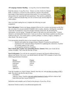 AP Language Summer Reading &ndash; A Long Way Gone by Ishmael