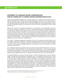 Statement of Average Gross Compensation