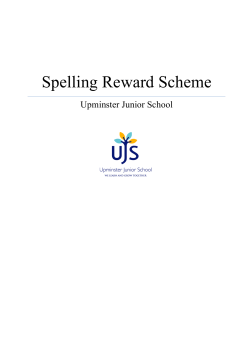 Spelling Reward Scheme - Upminster Junior School