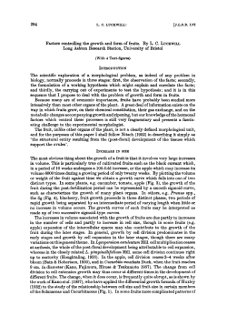 Factors controlling the growth and form of fruits.