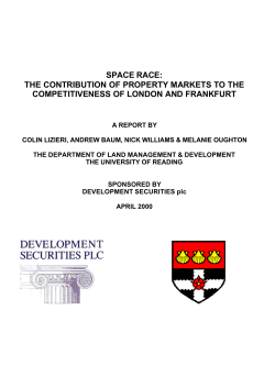 SPACE RACE: THE CONTRIBUTION OF PROPERTY MARKETS TO