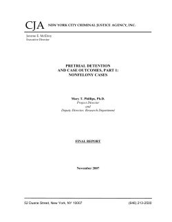 pretrial detention and case outcomes, part 1: nonfelony cases