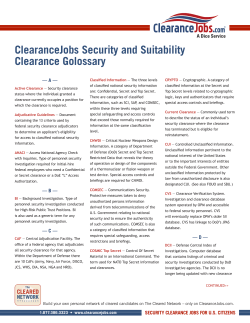 ClearanceJobs Security and Suitability Clearance Golossary