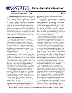 C668 Kansas Agricultural Lease Law