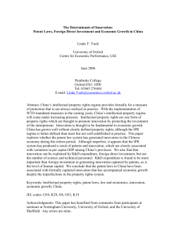 Innovation, Intellectual Property Rights and Foreign Direct