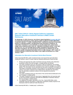 SALT Alert! 2016-21: Newly Signed California Legislation Requires