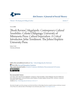 Megalopolis: Contemporary Cultural Sensibilities