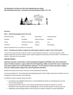 Part Time Unit Theme Assessment, Scoring Guide