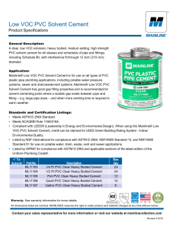Low VOC PVC Solvent Cement