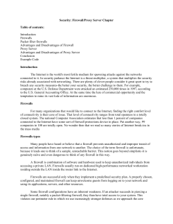 Firewall/Proxy Server Chapter Table of contents