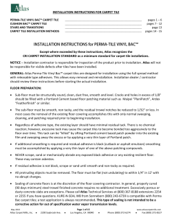 INSTALLATION INSTRUCTIONS for PERMA