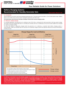 Battery Charging Systems Recommended for Standby Generator Sets