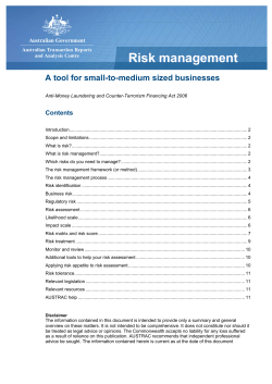 Risk management A tool for small-to-medium sized