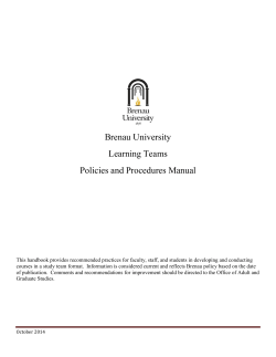 Brenau Learning Team Manual