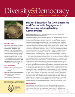 Higher Education for Civic Learning and Democratic Engagement: