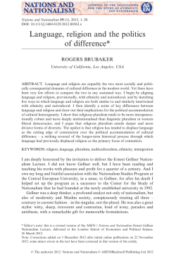 Language, religion and the politics of difference