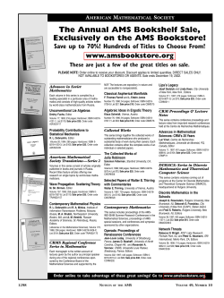 Annual AMS Bookshelf Sale - American Mathematical Society