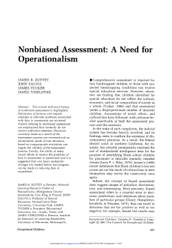 Nonbiased Assessment: A Need for Operationalism
