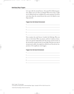 Identifying Binge Triggers - Oxford Clinical Psychology