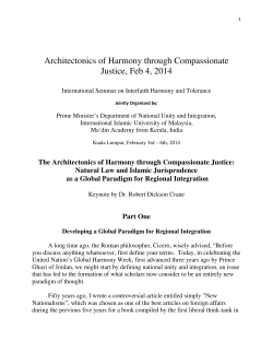 Architectonics of Harmony through Compassionate Justice, Feb 4