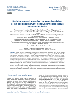 Sustainable use of renewable resources in a stylized social