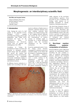 Morphogenesis: an interdisciplinary scientific field