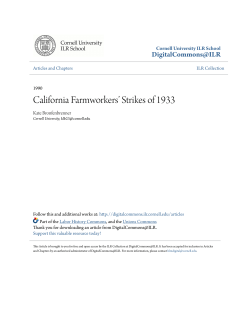 California Farmworkers` Strikes of 1933