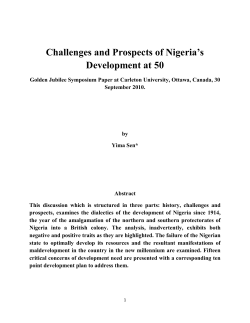 Challenges and Prospects of Nigeria`s Development at 50