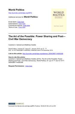 Power Sharing and Post&mdash; Civil War Democracy