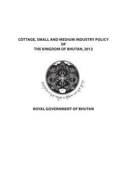 Cottage, Small and medium induStry PoliCy of the Kingdom of