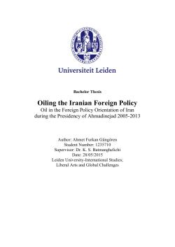 Oiling the Iranian Foreign Policy-