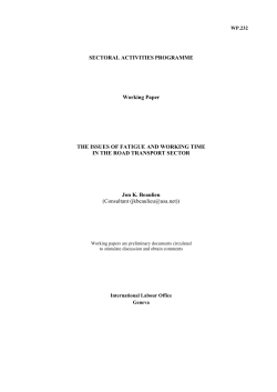 The issues of fatigue and working time