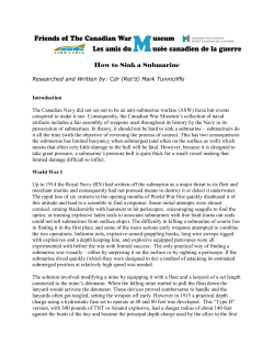 How to Sink a Submarine - Friends of the Canadian War Museum