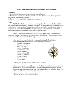 Cardinal and intermediate direction and relative location task