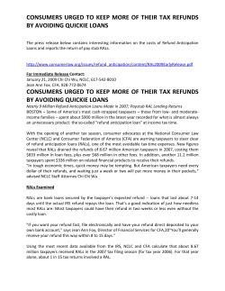 consumers urged to keep more of their tax refunds by avoiding