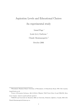 Aspiration Levels and Educational Choices