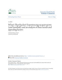 Experiencing racquet sports - Scholar Commons