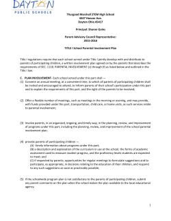 Thurgood Marshall STEM High School 4447 Hoover Ave. Dayton