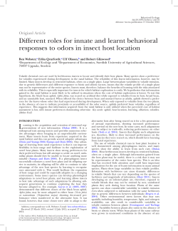 Different roles for innate and learnt behavioral
